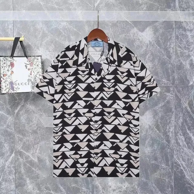 Prada Short-Sleeve Shirt Geometric Print