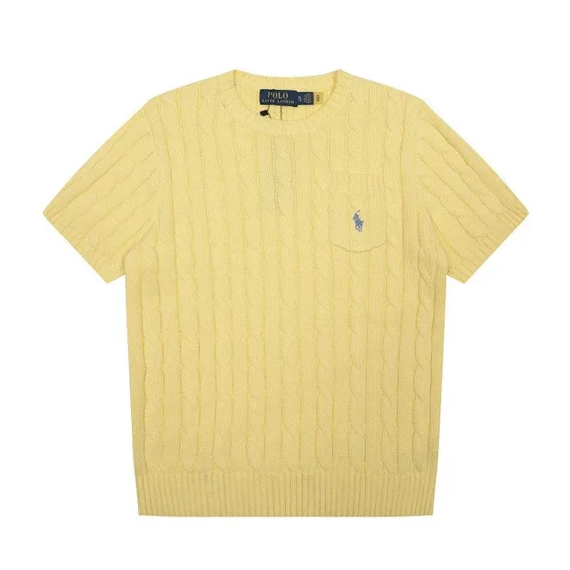 Polo Ralph Lauren Cable Knit Crewneck Yellow with Pony Logo