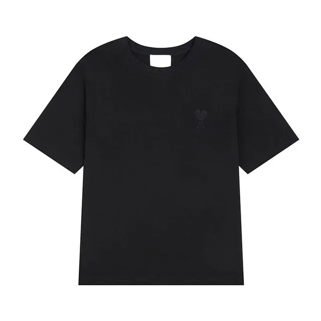 AMI Paris Cotton Tee Embroidered Heart