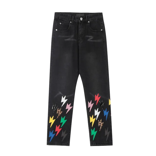 Balenciaga Lightning Jeans Multicolor Lightning Print
