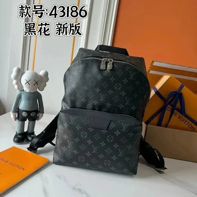 Louis Vuitton × KAWS Monogram Canvas Backpack Black Flower