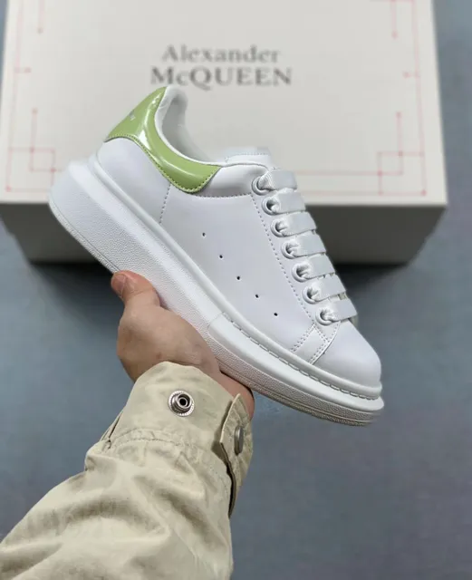 Alexander McQueen Sneaker White with Lime Green Heel Tab