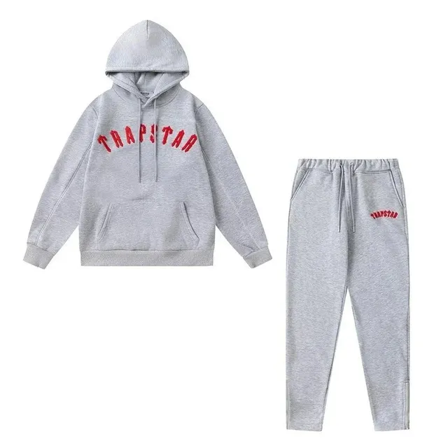 Trapstar Hoodie and Joggers Set Red Logo