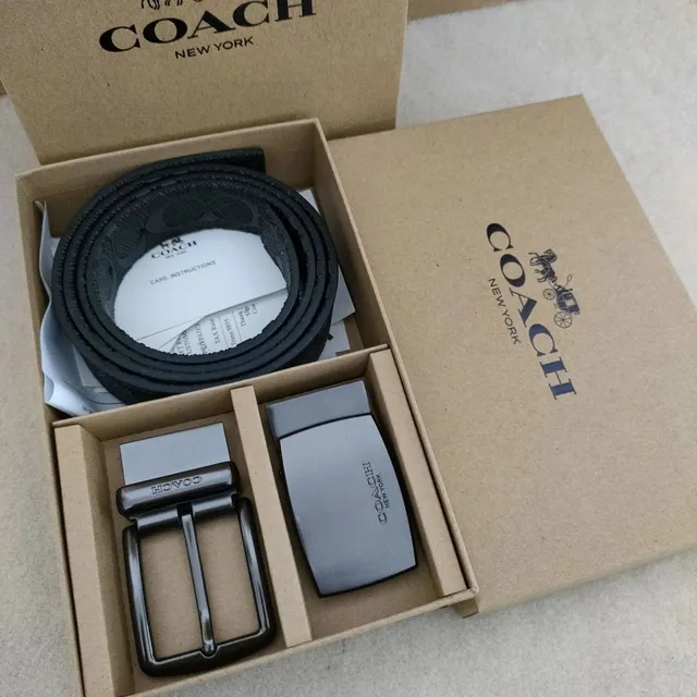 Coach Reversible Belt Black/Gunmetal