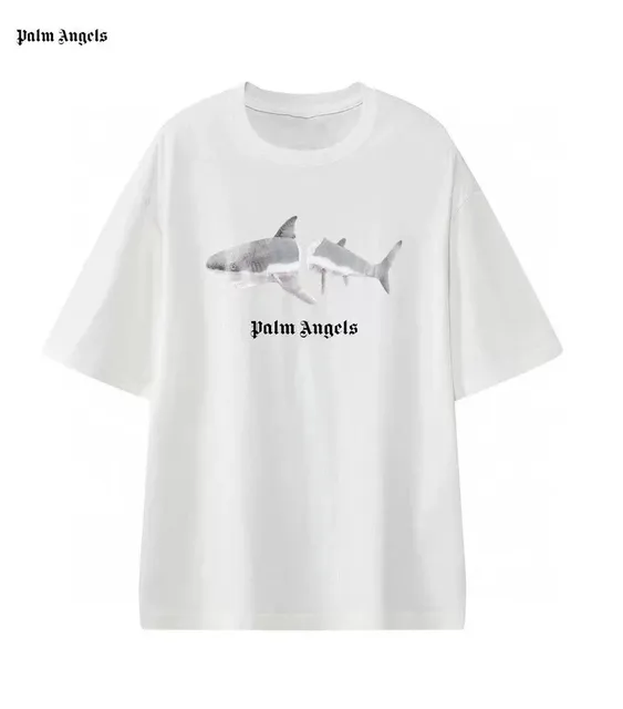 Palm Angels Shark Graphic Tee Shark Print