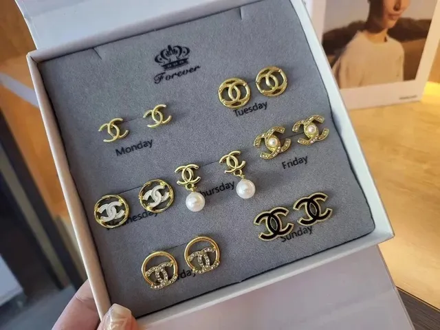 Chanel CC Logo Earring Set Days of the Week