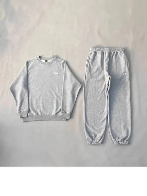 Corteiz Crewneck Sweatshirt & Joggers Set Heather Grey
