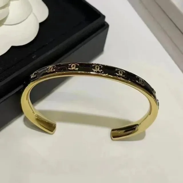 Chanel Cuff Bracelet CC Logo Enamel