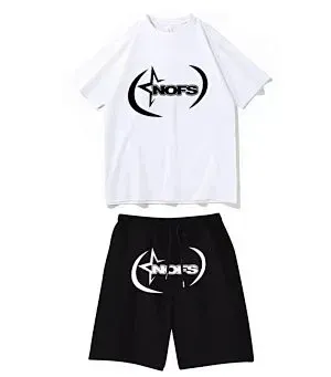 Corteiz T-Shirt and Shorts Set NOFS Logo Print