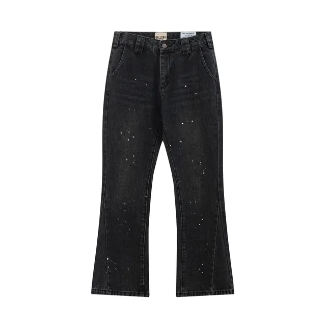Gallery Dept. Paint Splatter Jeans Black with White Speckles