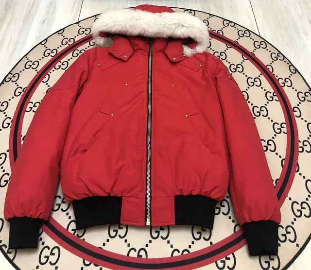 Gucci Puffer Jacket Fur-Trimmed Hood
