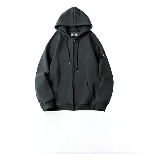 Stone Island Zip-Up Hoodie Compass Logo