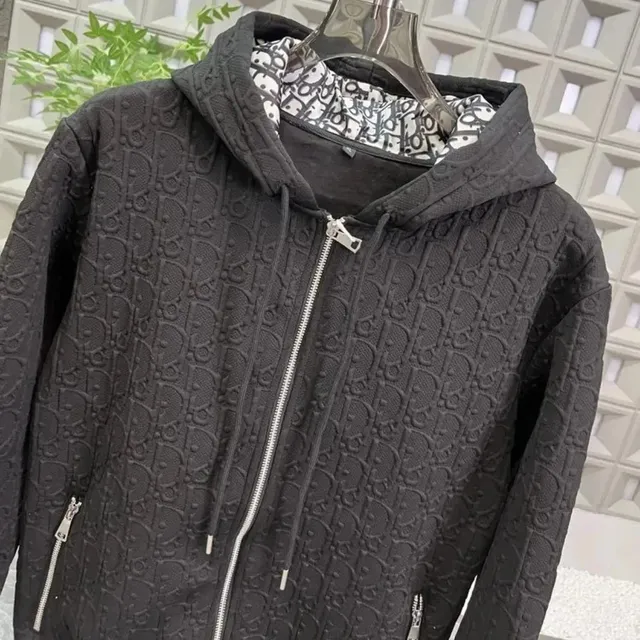 Dior Logo-Embroidered Hooded Jacket Monogram Jacquard