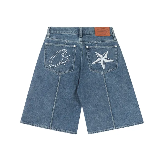 Corteiz Denim Shorts Star Embroidery