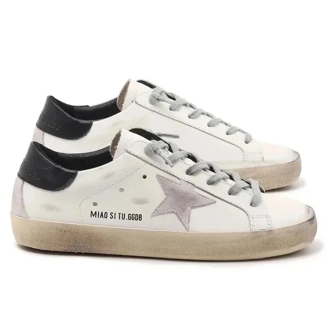 Golden Goose Superstar Distressed White with Grey Star