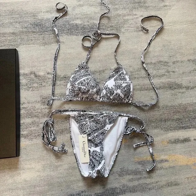 Dior Bikini Set Map Print