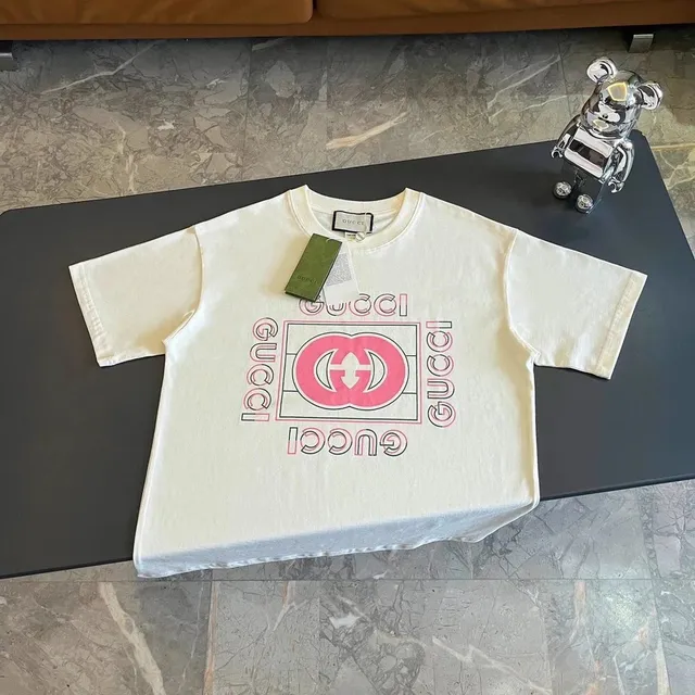Gucci Graphic T-Shirt Pink GG Logo Print