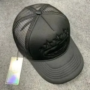Corteiz Shark Trucker Hat All-Black Embroidered