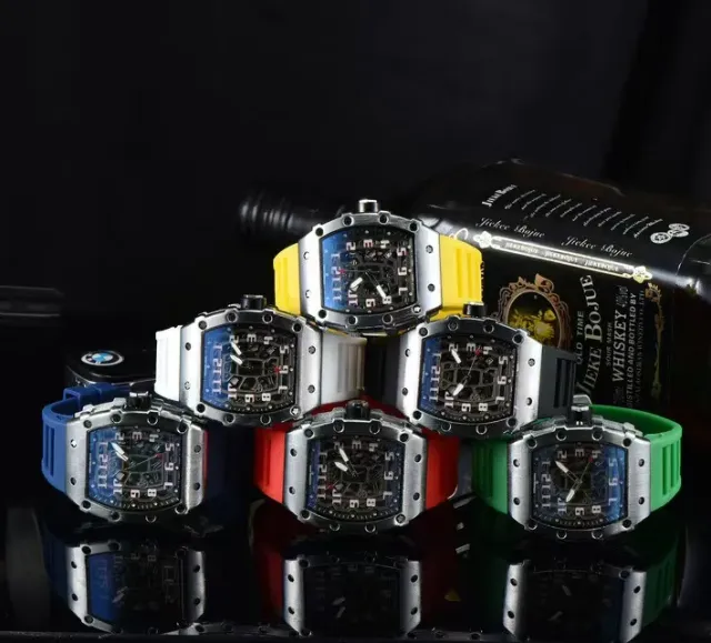 Richard Mille RM 011 Tonneau Case with Colorful Rubber Straps