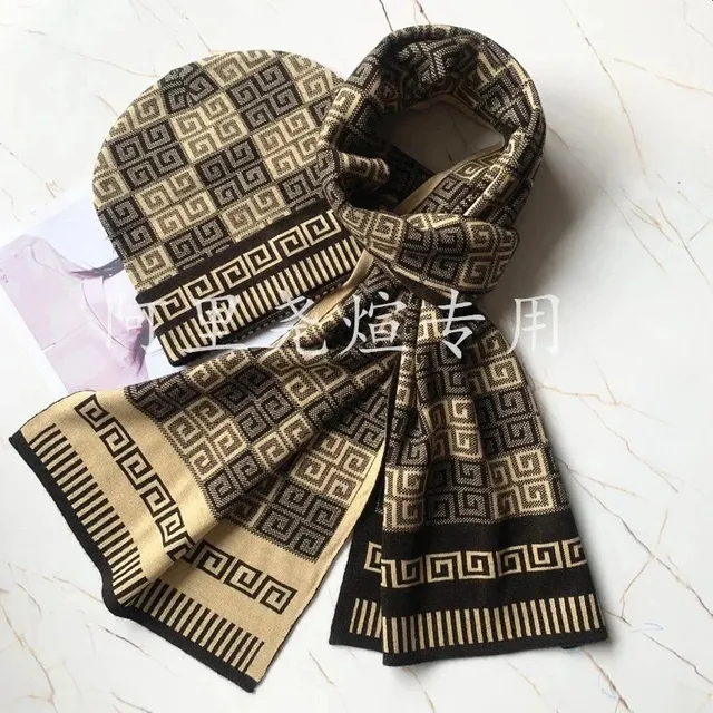 Versace Greek Key Scarf Geometric Pattern