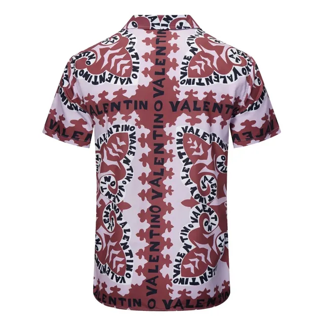 Valentino Printed Short-Sleeve Shirt All-Over Logo Print