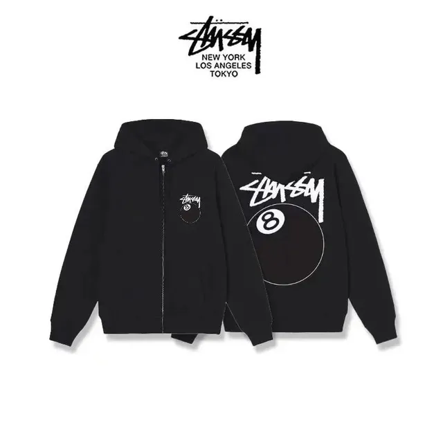 Stüssy Zip-Up Hoodie 8-Ball Graphic