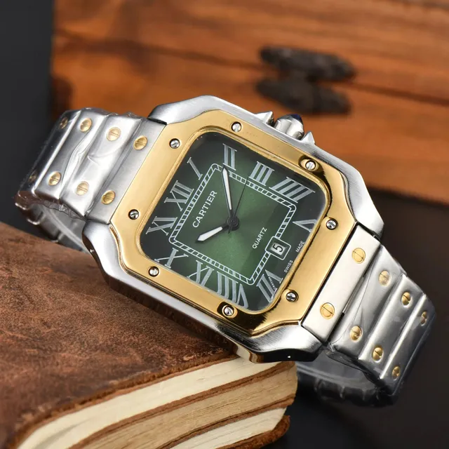 Santos de Cartier Two-Tone Green Dial