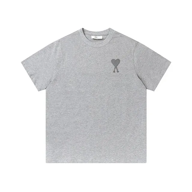 Amiri Heart Logo Tee Heather Grey
