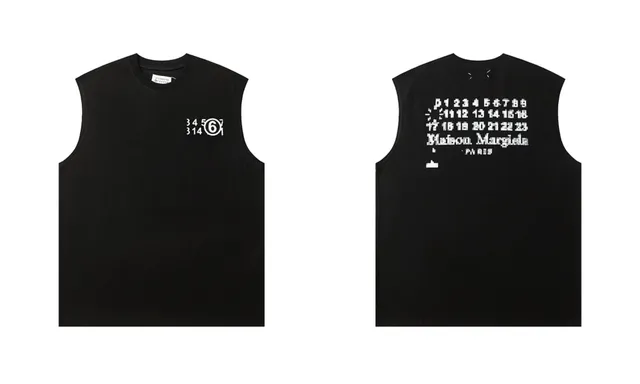 Maison Margiela Sleeveless Tee Pixelated Numbers Print