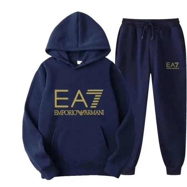 Emporio Armani EA7 Hoodie and Joggers Set Gold Logo