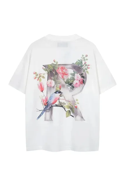 Rhude Graphic Tee Floral Bird R Print