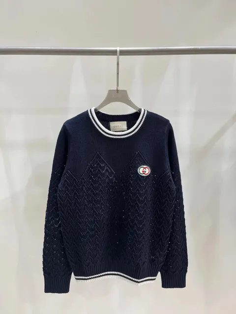 Gucci Knit Sweater GG Logo Chevron