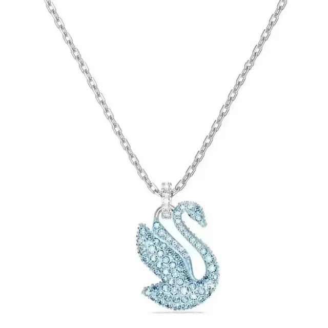 Swarovski Swan Pendant Crystal-Encrusted