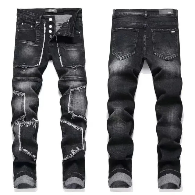Amiri Distressed Jeans Ripped Patchwork