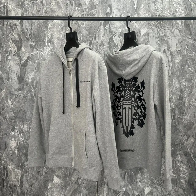 Chrome Hearts Zip-Up Hoodie Heritage Shield Print