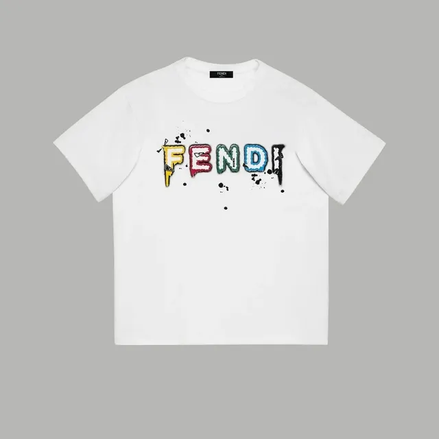 Fendi Logo T-Shirt Multicolor Paint Splatter