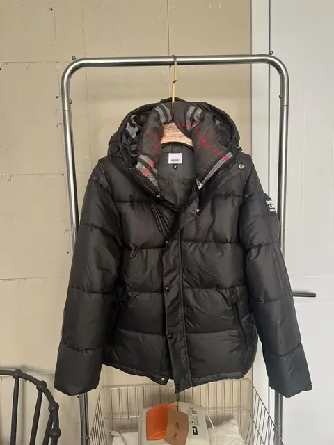 Burberry Puffer Jacket Checkered Hood Lining