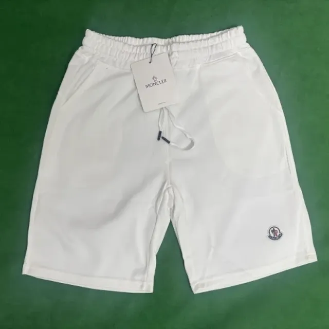 Moncler Logo-Embroidered Shorts Classic White