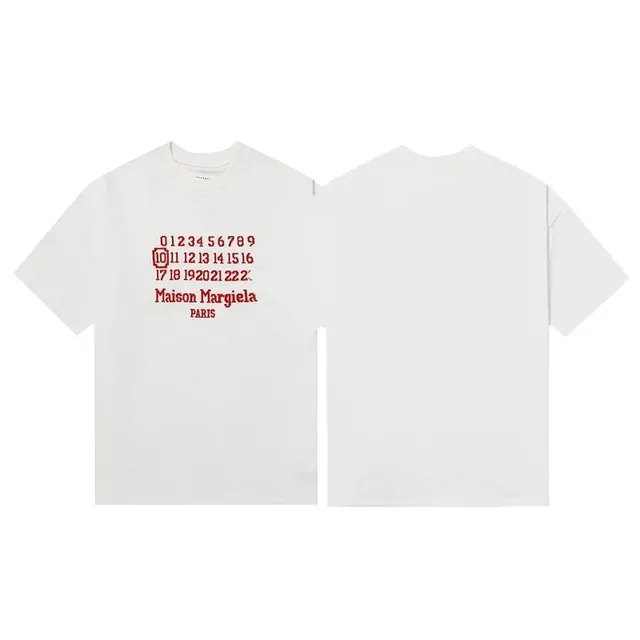 Maison Margiela Number Print T-Shirt Red Numeric Logo