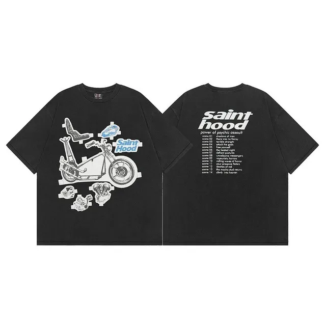 Saint Michael × Neighborhood Graphic T-Shirt Sainthood Motorcycle