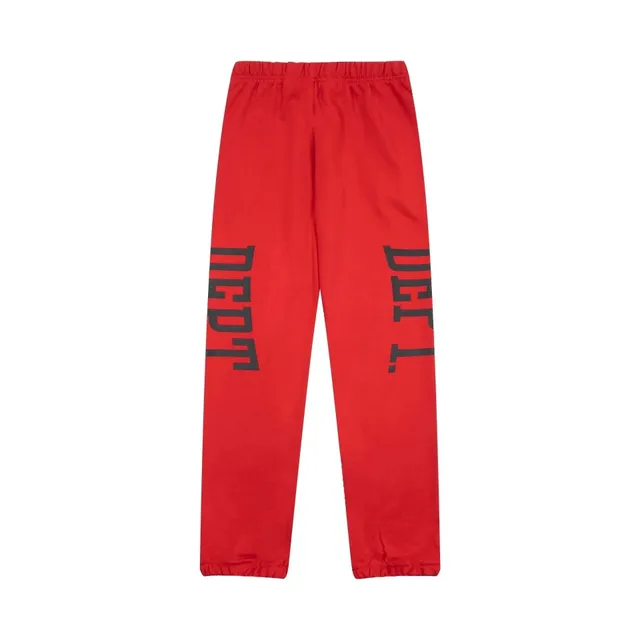 Fear of God Essentials Logo Joggers Red with Black Print