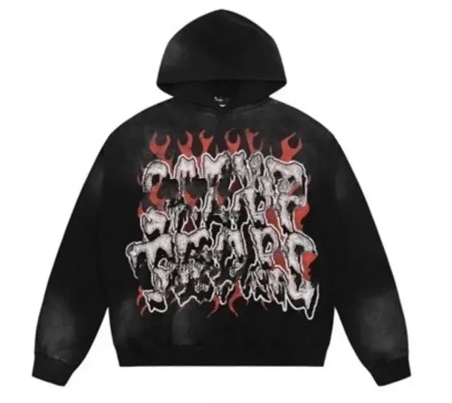 Corteiz Flame Skull Graphic Hoodie