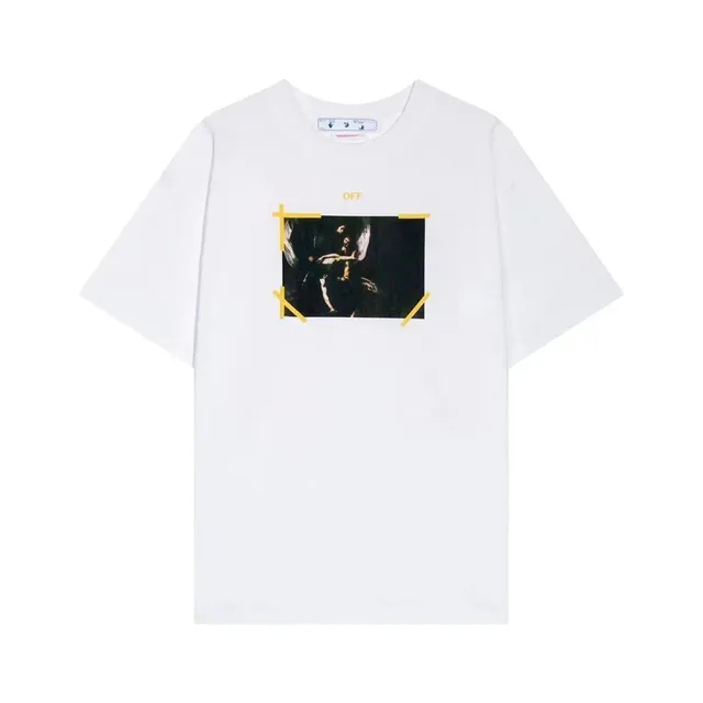 Off-White Graphic T-Shirt Taped Painting Print
