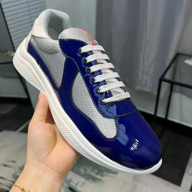 Prada Linea Rossa Sneaker Navy Patent & Mesh