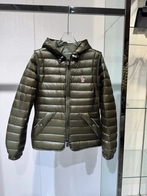 Moncler Quilted Hooded Jacket Olive Green