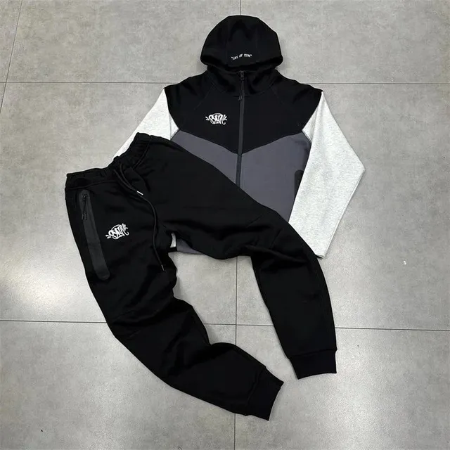 Syna World Hoodie and Joggers Set Color-Block Logo