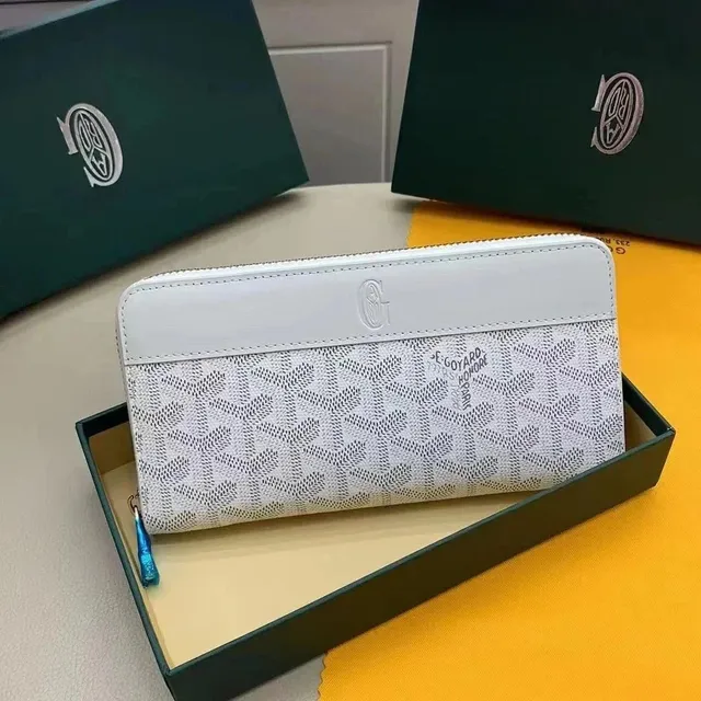 Goyard Saint Louis Wallet White Goyardine Canvas