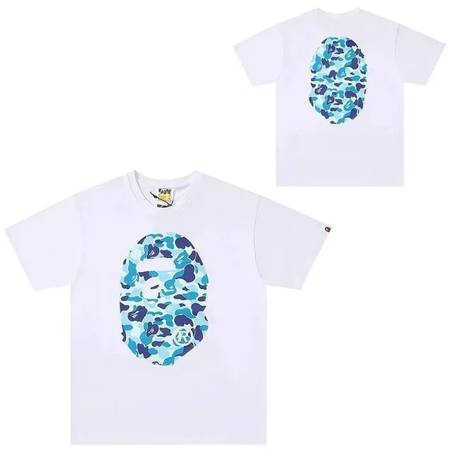 BAPE Shark Tee Blue Camo Ape Head