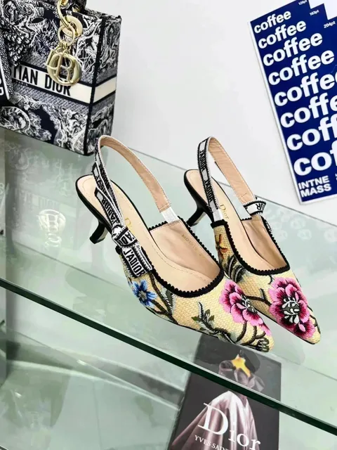 Dior heels Floral Embroidered