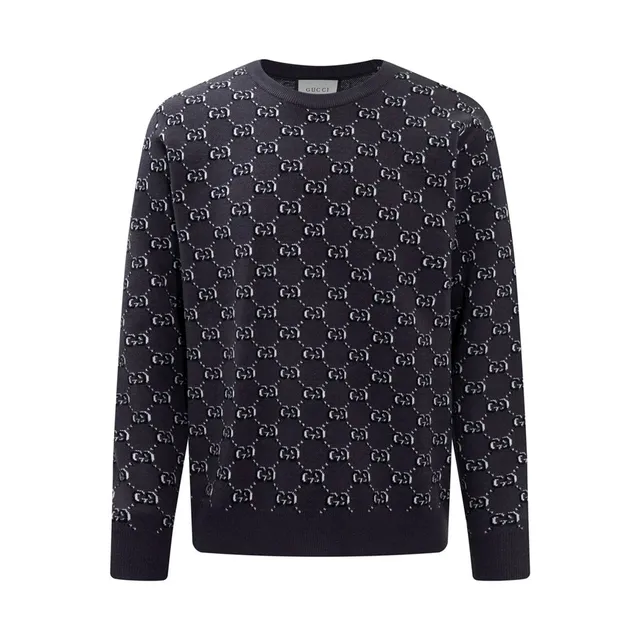 Gucci GG Knit Sweater Intarsia Logo Pattern